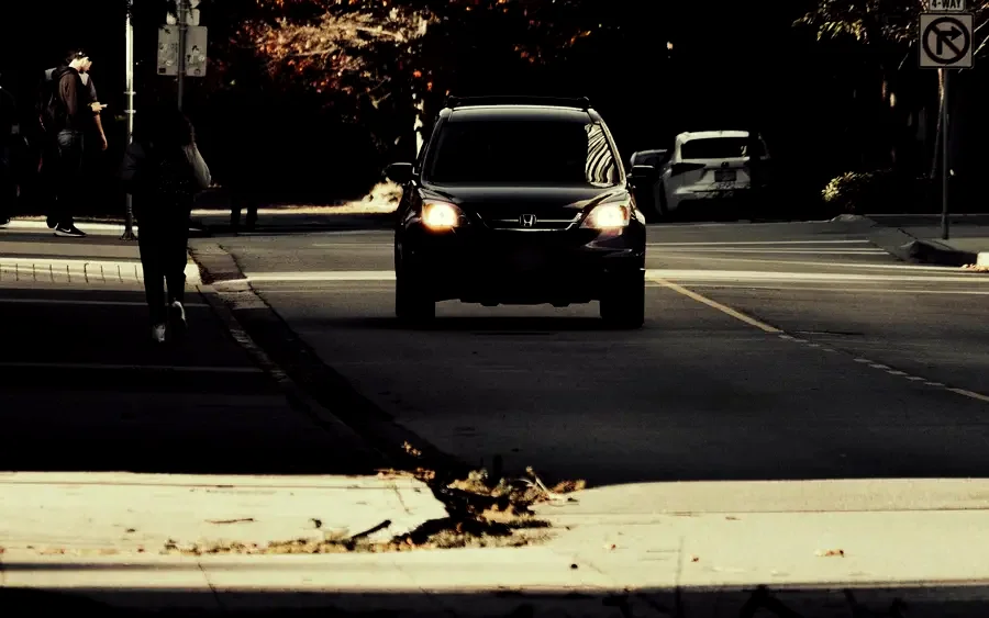 Car on a Vancouver street in autumn